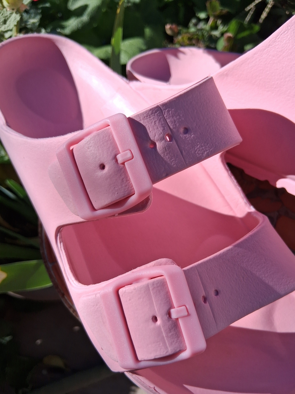 2 Pair Bundle Women’s Adjustable Waterproof Slide Sandals in Pink and White